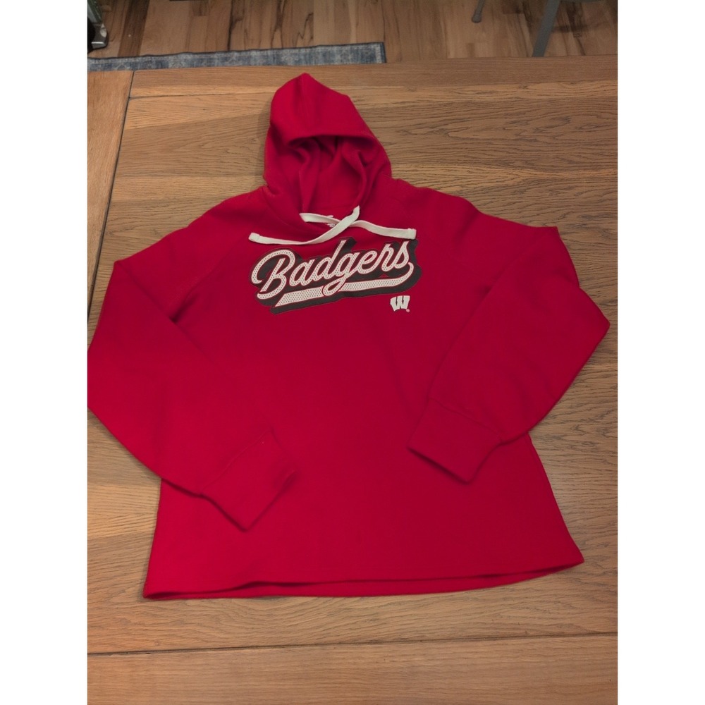 Wisconsin Badgers Fanatics hooded Sweatshirt‎ Women's Med Fleece NWOT
